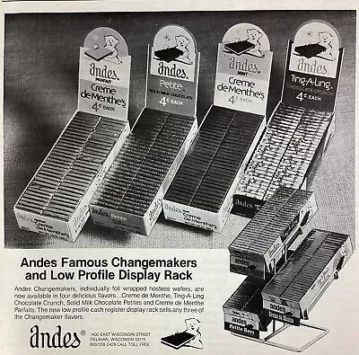 Andes Candy Print Ad Original Vintage 1981 Rare VHTF Delavan WI Changemaker Rack • $9.58