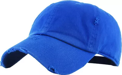 Solid Distressed Vintage Cotton Polo Style Baseball Ball Cap Hat 100% Cotton NEW • $14.95