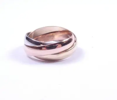 Gold Ring 9 Carat Yellow Rose White Russian Wedding Ring Size N • £220