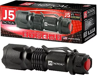 LED Flashlight J5 Tactical V1 Pro - Blinding Bright **AUTHORIZED DEALER • $19.95