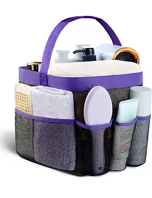 Purple Portable Mesh Shower Bathroom Basket Bag Quick Dry Breathable Caddy Tote • $7.99