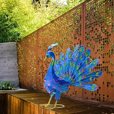 Peacock Garden Decor Metal Yard Art For Outdoor Yard Decoration Stylish Pea... • $37.91