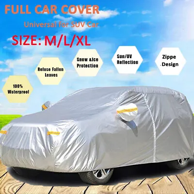 Full Car Cover Waterproof Sun Snow Dust Resistant Protection For SUV L XL XXL • $37.71