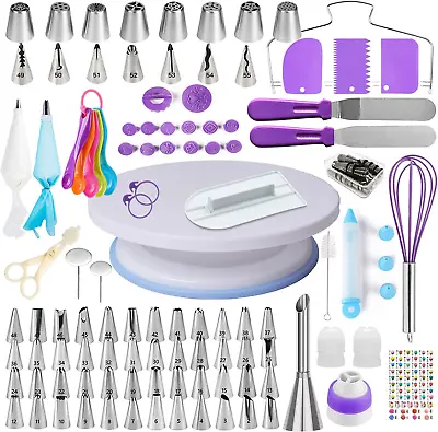 Cake Decorating Kit137pcs Cake Decorating Supplies With Cake Turntable For Tips • £30.97