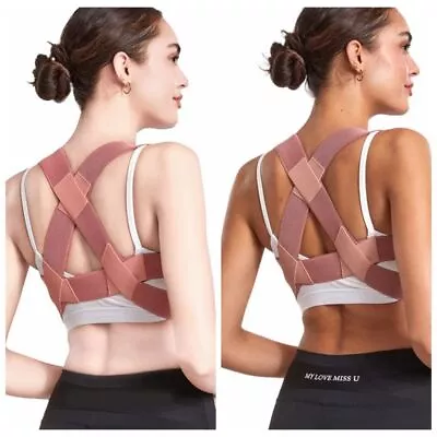 Adjustable Posture Corrector Upper Back Shoulder Support Brace Belt Strap Brace' • £6.12