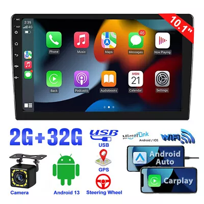 10.1'' Double 2 Din Android 13 Touch Screen Car Stereo Radio GPS WIFI BT Carplay • $80.05