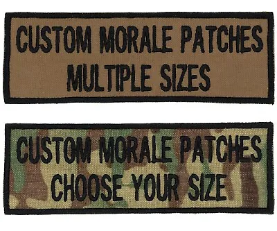 Custom 2 Line Morale Name Tapes With BorderOver 30 Fabrics! USA Made!24Hr Ship! • $10.99