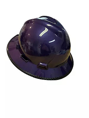 Custom Painted Hard Hat MSA Full Brim Plum Crazy Purple W Edgegard • $105