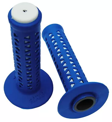 AME Old School BMX Unitron Bicycle Grips - BLUE Over WHITE • $36.99
