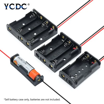 Aaa Aa Battery Holder With Lead Wires Rechargeable Cell Easy Power Bank Case F6 • $5.78