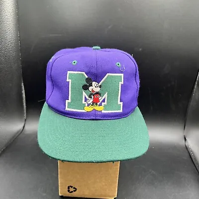Vintage Mickey Unlimited SnapBack Hat Mickey Mouse Teal Purple  • $18