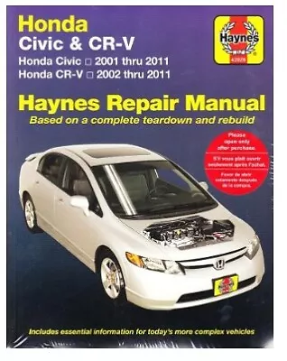 2001-2011 Honda Civic CR-V CRV Haynes Service Repair Workshop Shop Manual 22991 • $45.23