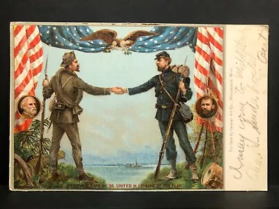 The Veterans Of 62' United Defense Of The Flag Civil War Antique Vtg Postcard • $4