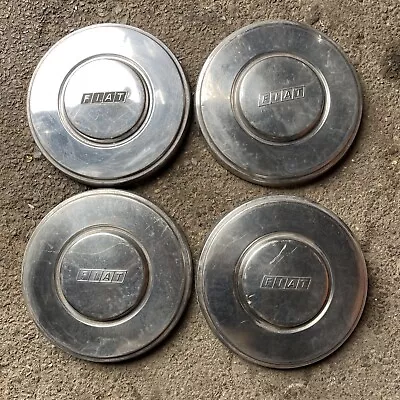 Vintage Fiat Chrome Hubcaps Good Condition  Set Of 4 • $68.90