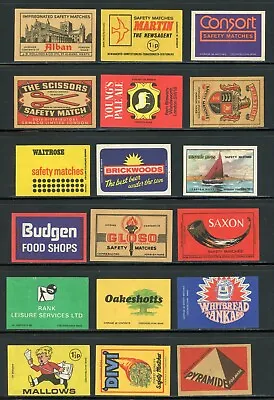 Vintage Matchbox Advertising Labels Lot Of 36 Different !! Ss24 • $1.45