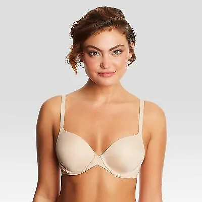 Maidenform Women's One Fabulous Fit 2.0 Tailored Demi Bra DM7543 - Beige 34C • $18.99