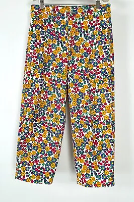 Marni New 6 US 38 FR 44 IT M Floral Stretch Cotton Denim Pants Crop Runway Auth • $77