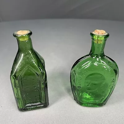 2 Antique Mini Medicine Bottles - Wheaton Benjamin Franklin & Chief Wahoo Tonic • $8.50