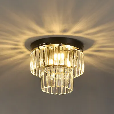 Modern Crystal Pendant Light Ceiling Lights Chandelier Living Room Kitchen Lamp • £33.95