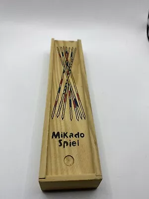 Vintage Mikado Spiel Wood Pick Up Sticks Game In Wooden Box  • $6.95