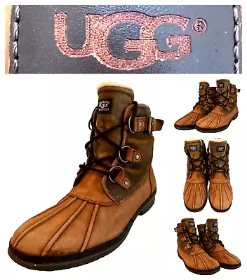 UGG Cecile Waterproof Duck Boots Sheepskin Sherpa Womens Size 11 Chestnut Brown • $39.89