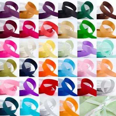 £0.99 • Buy Satin Ribbon Reels Rolls Double Sided Face 1 - 5 Metre Plain Width 7mm - 25mm UK