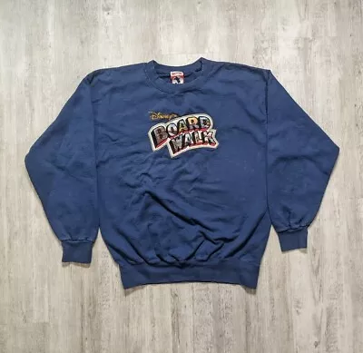 Vintage Mickey Inc Disney Board Walk Sweatshirt Pull Over Embroidered Size L • $43.99