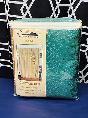 Sunrise MAYA Retro GREEN Curtains New (open Package) Old School Style • $18.79