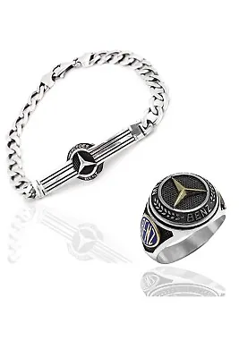 Mercedes-Benz Model 925 Sterling Silver Ring And Bracelet Combination 201022362 • $125