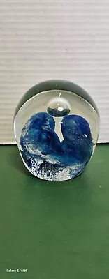 Oval Vintage Art Glass Crystal Paperweight. Beautifully Mesmerizing.... • $50