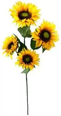 4 Heads X  2 Bunches Artificial Sunflower Bouquet Fake Silk Sunflower • £8.99