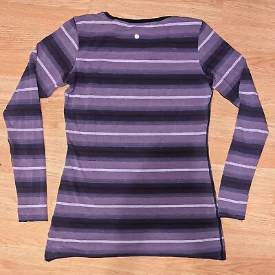 Lululemon Long Sleeve Shirt Women's 10 Cabin II Purples Ombre Stripes  • $22.99