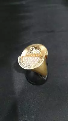 VERSACE Ring Gold Color Accessory Size 58 For Men From Japan Used • $123.19