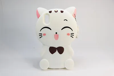 3D Unique Iphone 7 4.7' Phone Case Creative Soft Feeling Silicone Smile Kitty • £7.85