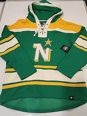 NHL Minnesota North Stars Stars Modano 47 Brand Hooded Sweatshirt Mens L - NEW • $79.99