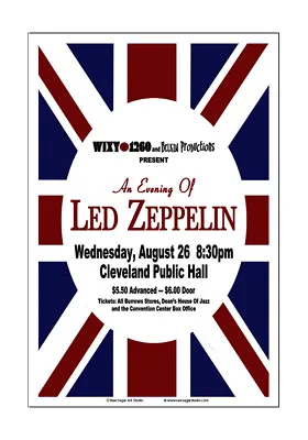 $15 • Buy Led Zeppelin 1970 Cleveland Concert Poster