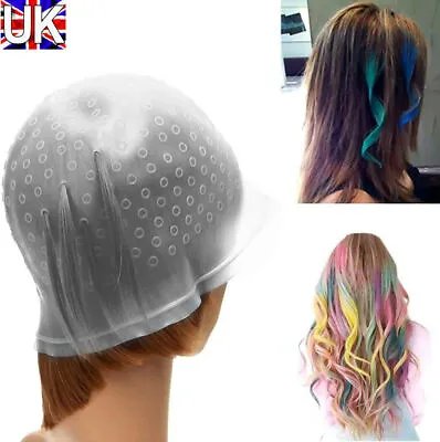 £4.39 • Buy Reusable Silicone Dye Cap For Hair Color Highlighting Hairdressing With Hook Pro