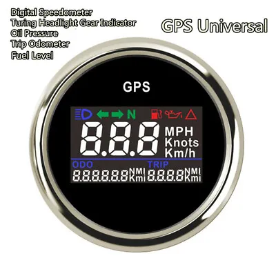 Moto 52mm Digital GPS Speedometer Odometer MPH Km/h Adjustable GPS Speed Gauge • $70.95