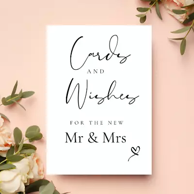 Wedding Sign - Cards & Wishes Mr & Mrs (physical Items) • £6.50