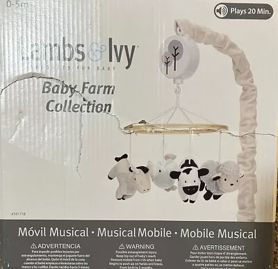 Lambs & Ivy Baby Farm Animals Musical Baby Crib Mobile Soother Toy • $20.99