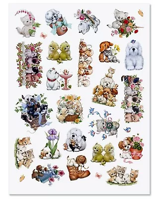 NEW Adorable Morehead Cats & Dogs Puppies Kittens 56 Acid Free Stickers   • $2.75