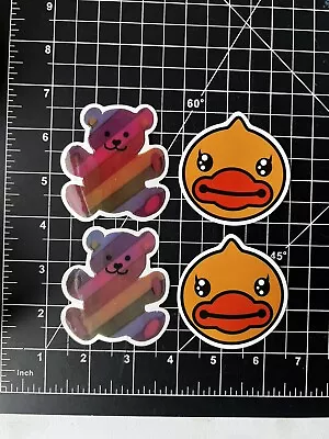 Kid Theme Rubber Ducky & Teddy Bear Stickers Decal Set Of 4 Funny Cute Children • $6.99