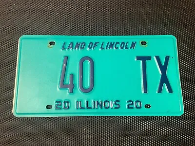 ILLINOIS 40 TX LICENSE PLATE 2020 Taxi Chicago LOW NUMBER 2 DIGIT • $19.99