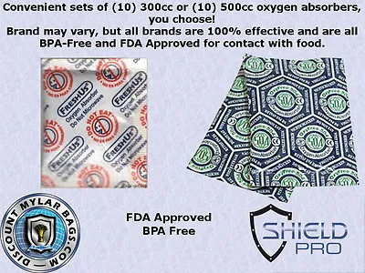$7.99 • Buy Convenient 10-Packs Of 300cc Or 500cc Oxygen Absorbers Scavengers Packets