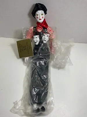 1985 French Mime Clown Porcelain Doll With Theater Drama Masks By Seymour MANN • $24.99