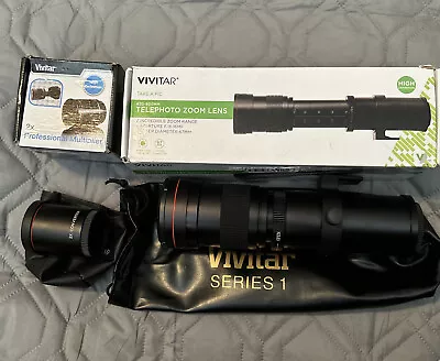 Canon EOS Mount Vivitar 420-800mm F/8.3 Manual Focus Telephoto Zoom Lens W Multi • $71.99