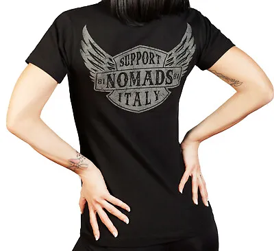 Hells Angels Support 81 Lady's Shirt Black New Nomads Italy New • $30.39