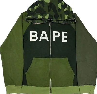 Nigo’s Bape Spell Out Og Camo Green Full Zip • $700