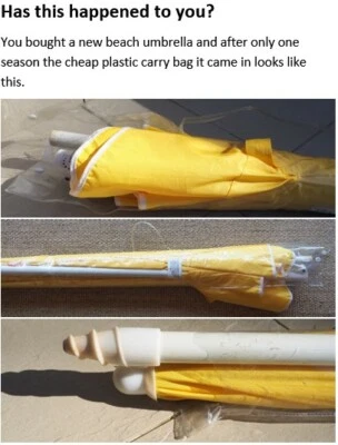 $25.99 • Buy Beach Umbrella Carry Bag, With Sling And Extra Pocket. Durable & Light Weight.