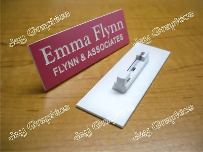 Custom Engraved 1x3 Pink Name Tag | Badge & Pin | Employee Identification Plate • $8